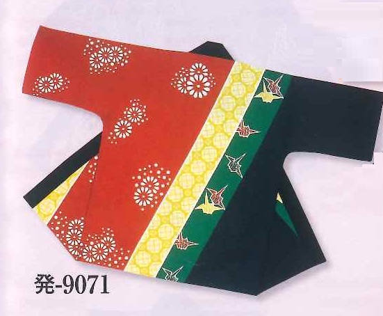 Silk Printed Hanten Tenjiku Light Cotton | Kiku & Orizuru (image for) Silk Printed Hanten Tenjiku Light Cotton | Kiku & Orizuru