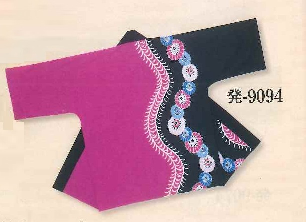 Silk Printed Hanten Tenjiku Light Cotton | Kasa Umbrellas and Yanagi willows (image for) Silk Printed Hanten Tenjiku Light Cotton | Kasa Umbrellas and Yanagi willows